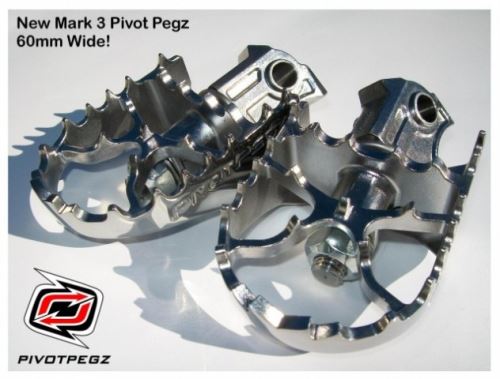 Stupačky Pivot Pegz WIDE MK3 pro BMW F 650/ F800 GS ,stříbrné