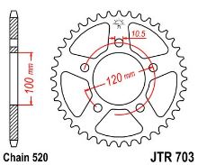 Rozeta JTR703.47 zubů, BMW G650 X-Moto