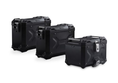 Hliníkové kufry TRAX ADV sada 3 kufrů, BMW F750, 850 GS s plastovým nosičem, černé